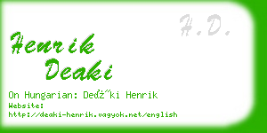 henrik deaki business card